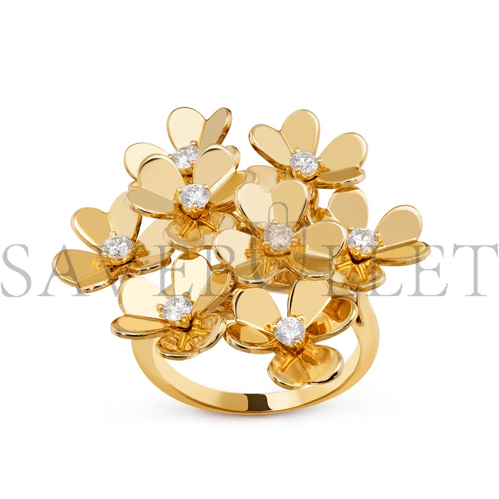 v*n cl*f arpels frivole ring, 8 flowers - yellow gold, Di*m*nd  vcarb67700